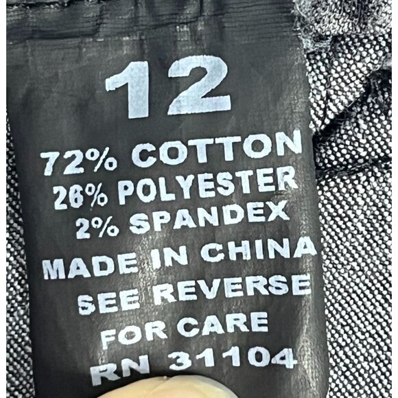 New Directions Cotton Stretch Wide Leg Denim Jeans Women's 12 Black Medium Wash - Picture 5 of 7